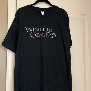 GLASSBANGERS - T-shirt.  “Winter is Coming”  L